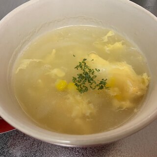 新玉ねぎの中華スープ